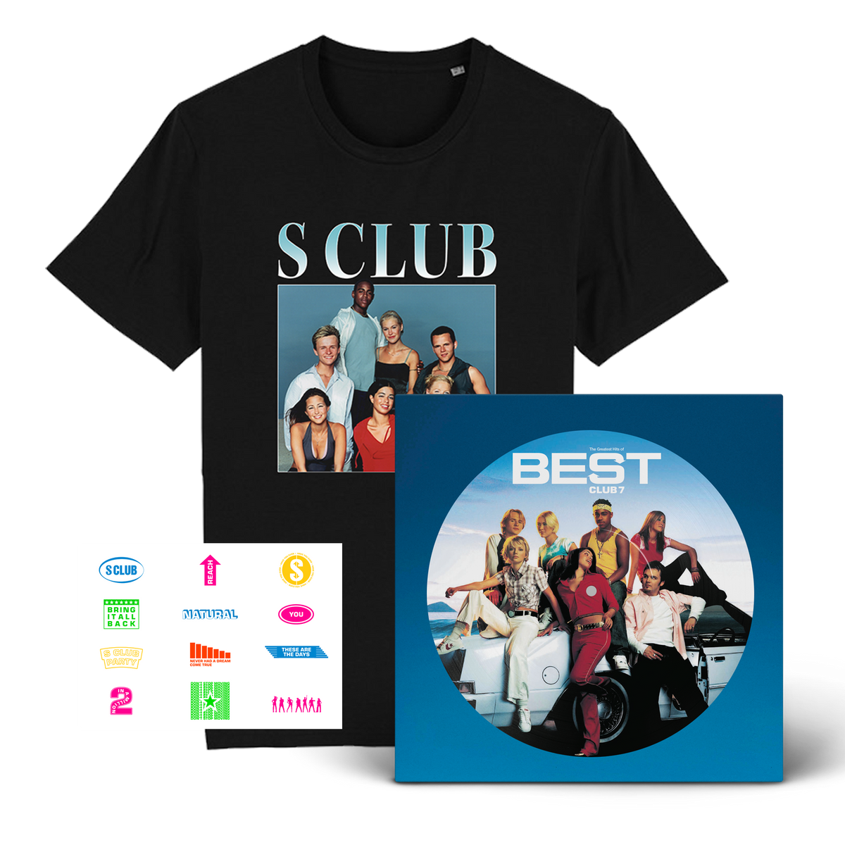 S Club - Homage Tee + ‘Best Of’ + Sticker Sheet